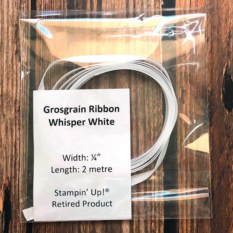 1/4" Grosgrain Ribbon - Whisper White - Image 2