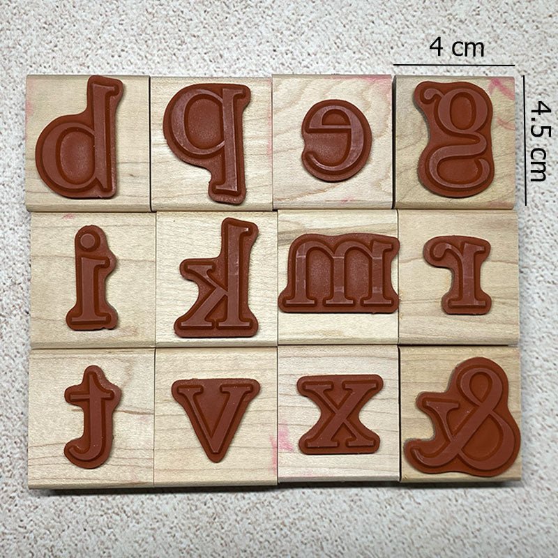 Schoolbook Serif Alphabet Wood Mount Stamp Set - Image 3
