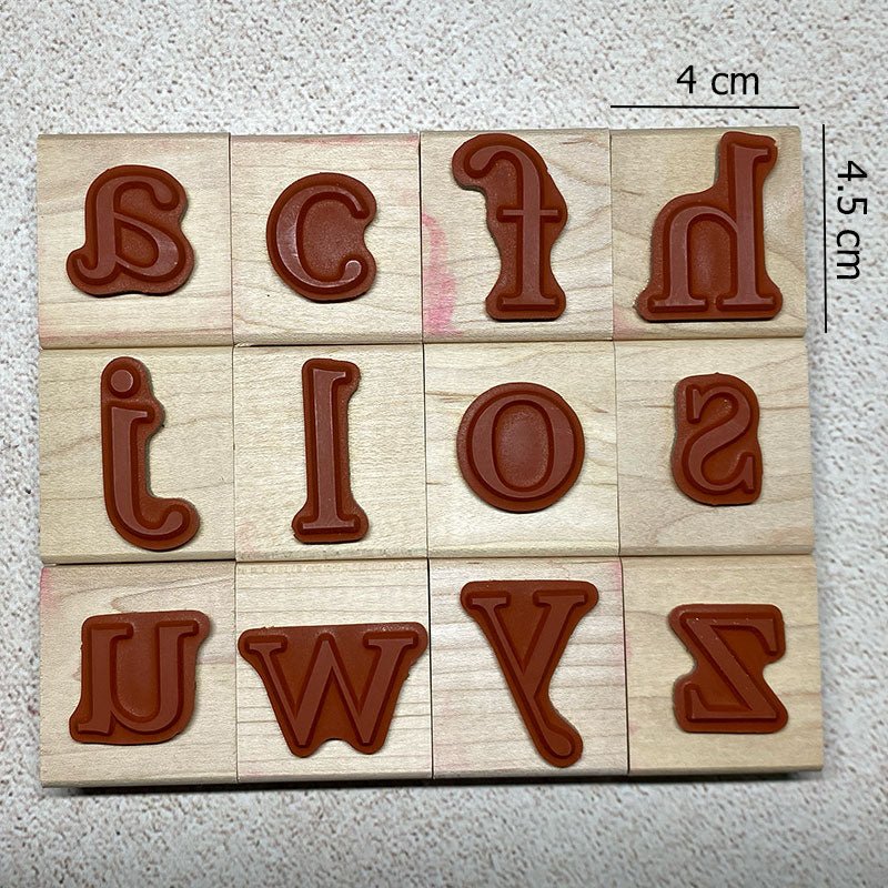 Schoolbook Serif Alphabet Wood Mount Stamp Set - Image 2