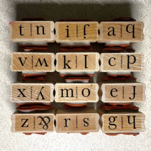 Schoolbook Serif Alphabet Wood Mount Stamp Set